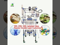 100L 200L 500L Jacketed Glass Reactor Lớp hai tùy chỉnh